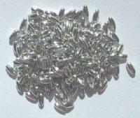 200 6x3mm Acrylic Oval Metallic Silver